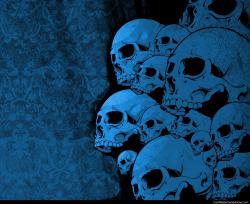 Blue skulls